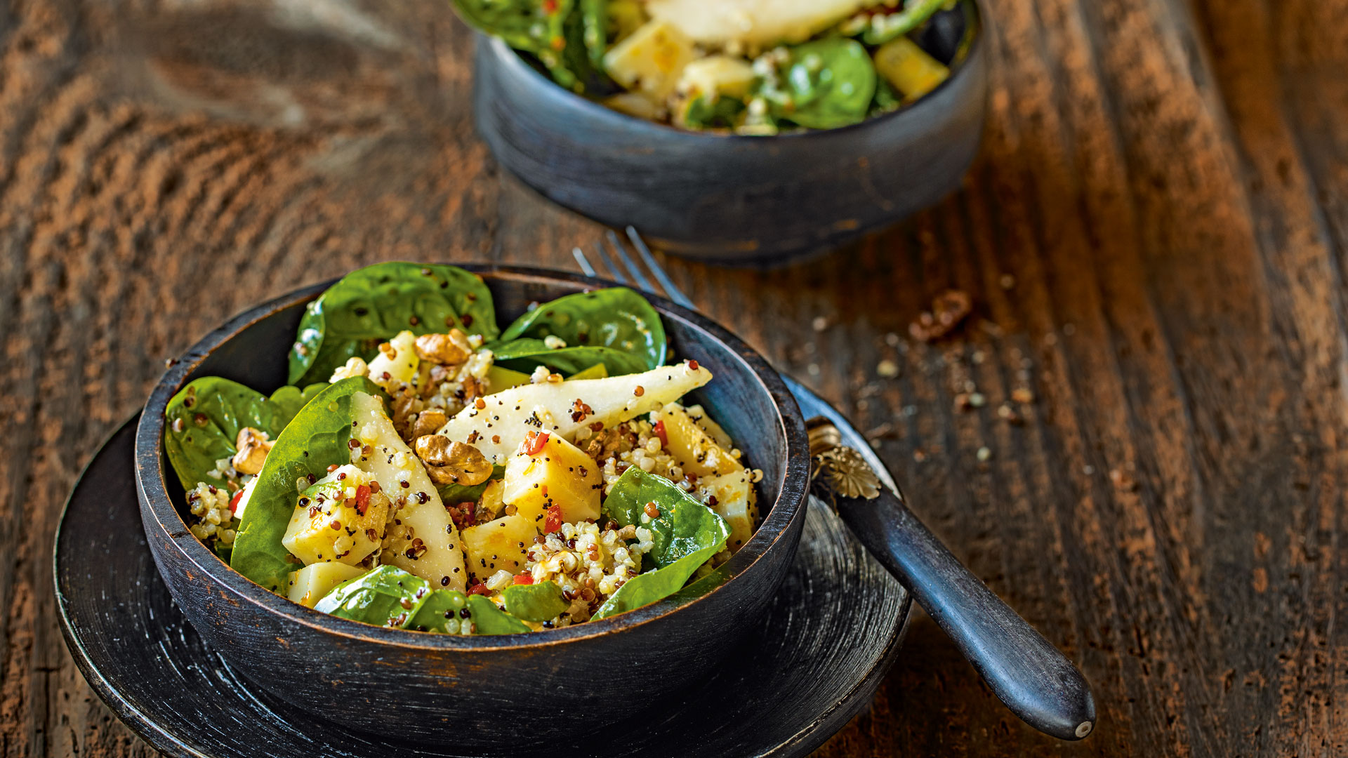 Quinoa-Salat mit mariniertem Schweizer Tilsiter