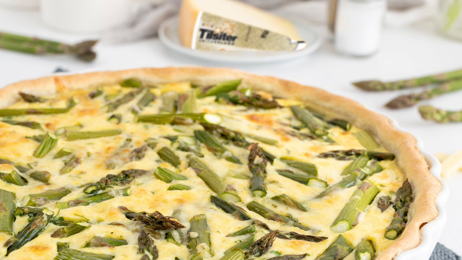 Spargel-Quiche mit Rahm Tilsiter