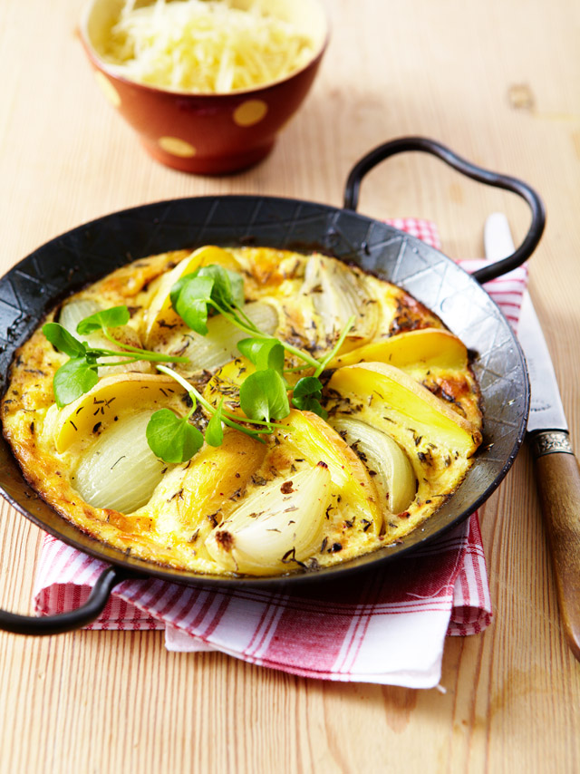 Kartoffel-Zwiebel-Auflauf mit Le Gruyère AOP