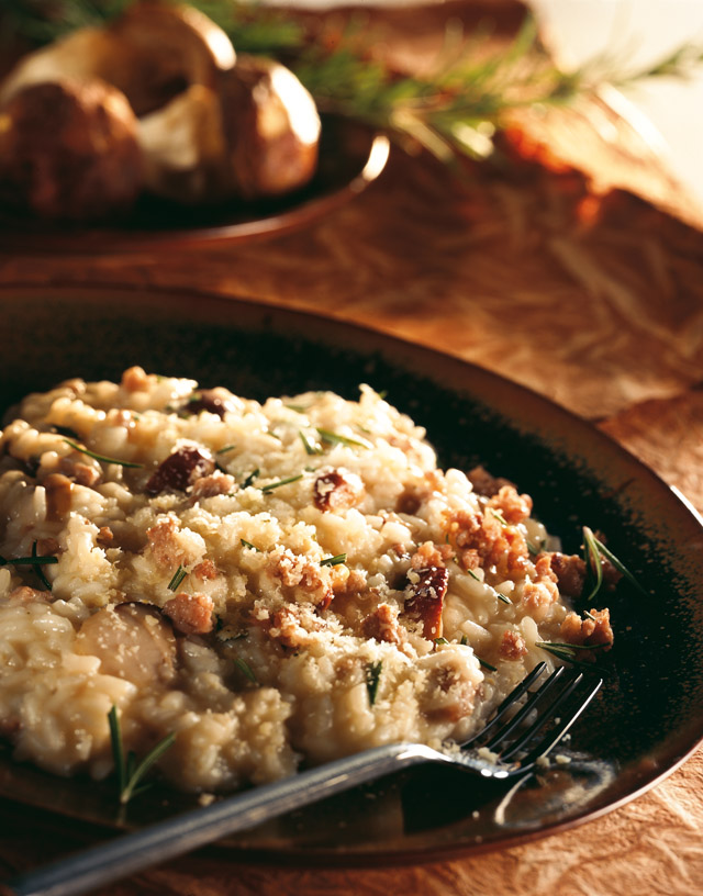 Steinpilzrisotto mit Salsiccia und Sbrinz AOP