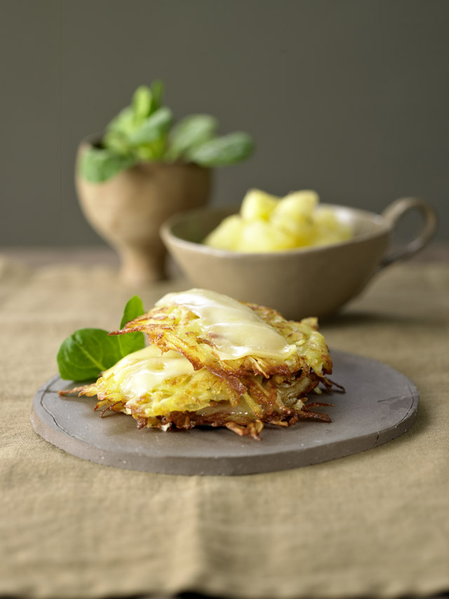 Rösti mit Appenzeller® und Pfeffer-Apfel-Kompott