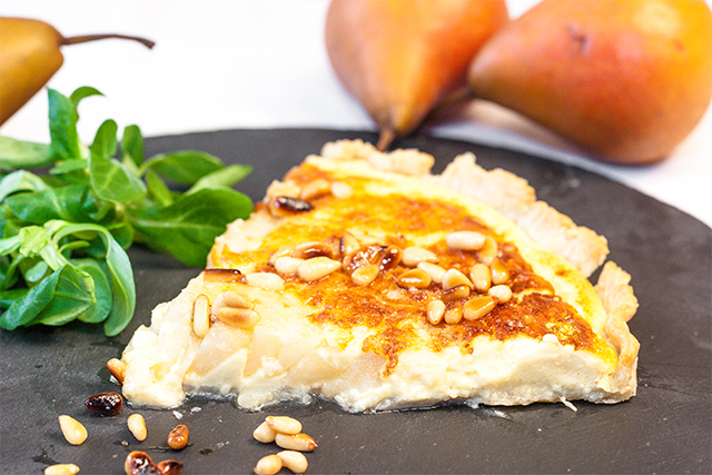 Quiche mit Birnen, Pinienkernen und Le Gruyère AOP