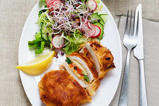 Cordon bleu mit L’Etivaz AOP Papaya-Füllung